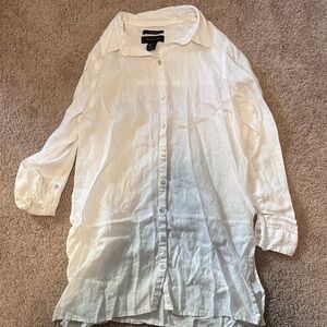 Tahari White Linen Shirt